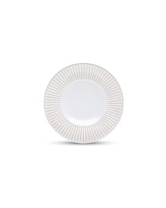 Teller flach 20,5cm gestreift white Brass