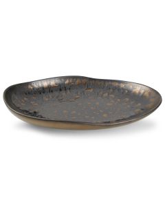 Teller tief 35x23xH5cm gold flaked Nobile