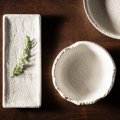 Serving dish 29x12xH2cm chalk white Calca