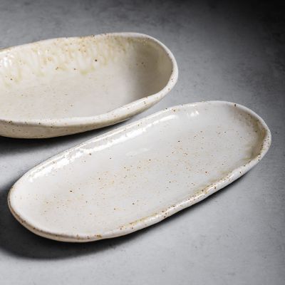 Plat à servir 33x15cm beige Vita