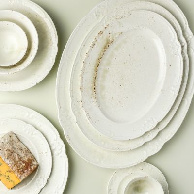 Plat à servir 32,5x24cm beige Seance