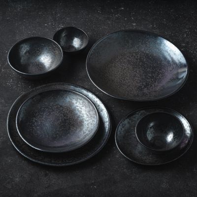 Teller tief 25,5XH4cm charcoal Cala