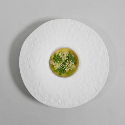 Diep bord 32,5/11,5xH4,5cm wit Arte