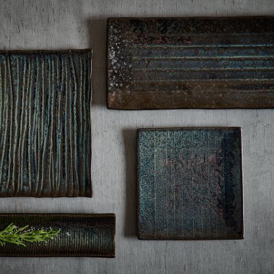 Teller flach 18x17cm seaweed Umi