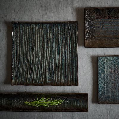 Teller flach 25x24cm seaweed Umi