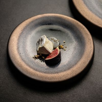 Assiette plate 15cm gold Cone