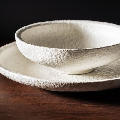 Bol 18xH5,5cm chalk white Calca