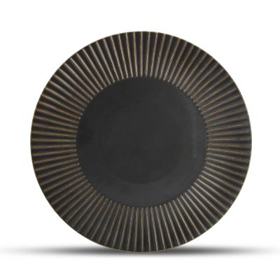 Plat bord 27,5cm gestreept silver Brass