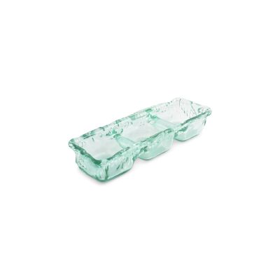 Plat à servir 32x10xH5,5cm 3 parties green Ecovitra