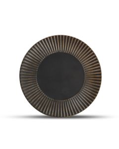 Plate 21cm striped silver Brass