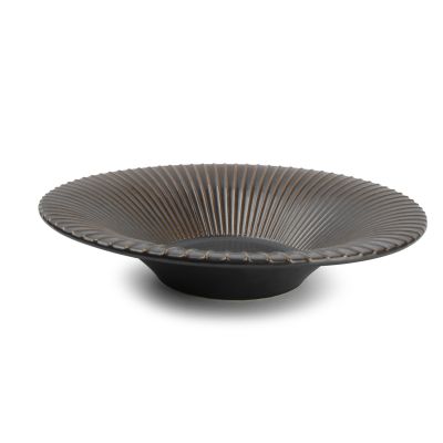Assiette creuse 26xH5,5cm rayé silver Brass